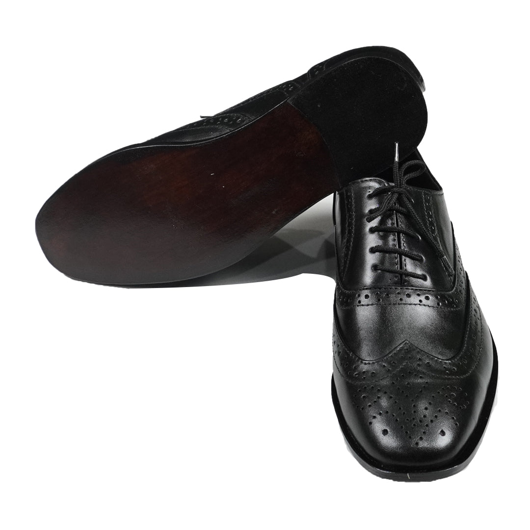 Men's Black Smart Formal PU Leather Laced Brogues Shoes